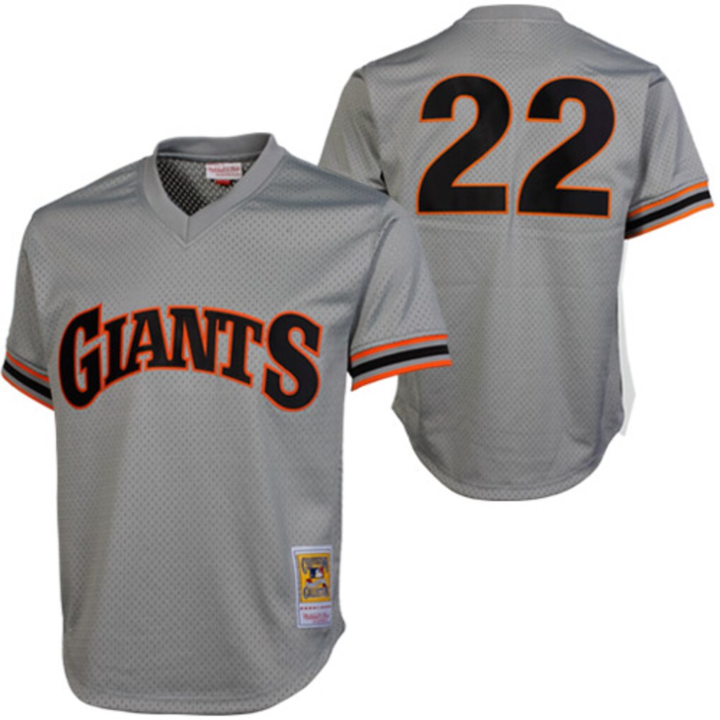 Men's San Francisco Giants Will Clark Mitchell & Ness Gray Authentic Batting Practice Jersey