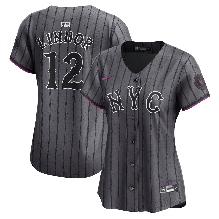 Women's New York Mets Francisco Lindor Nike Gray City Connect Limited Jersey
