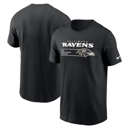 Men's Baltimore Ravens Black Division Essential T Shirt
