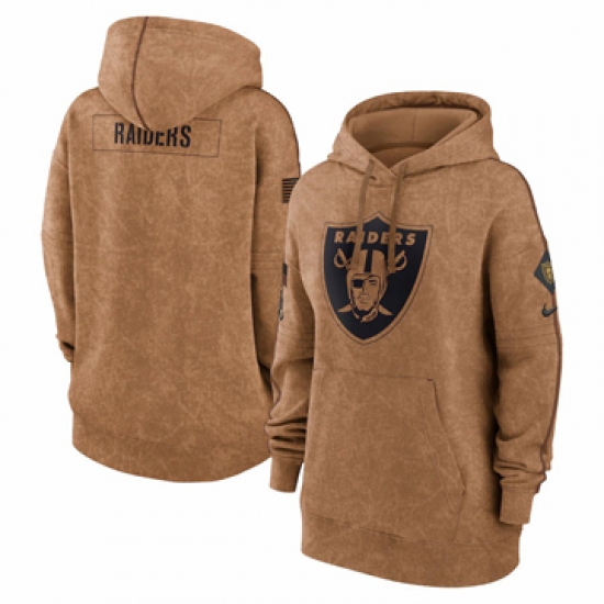 Women's Las Vegas Raiders Nike Brown 2023 Salute to Service Pullover Hoodie