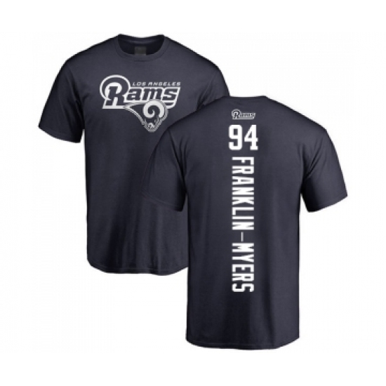 Football Los Angeles Rams #94 John Franklin-Myers Navy Blue Backer T-Shirt