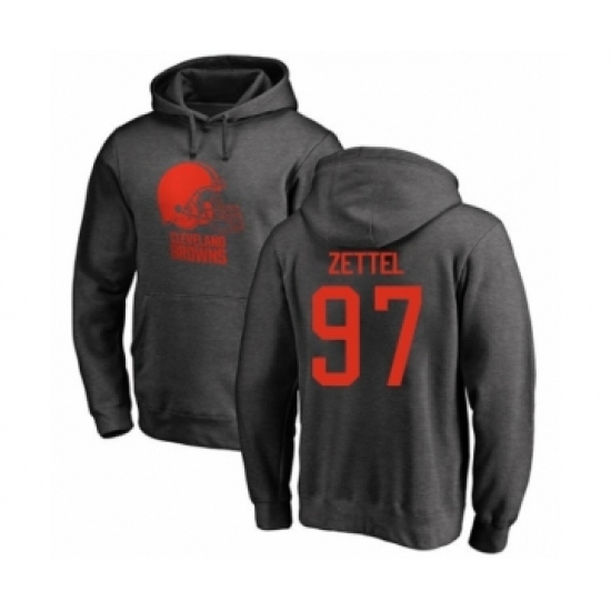 Football Cleveland Browns #97 Anthony Zettel Ash One Color Pullover Hoodie