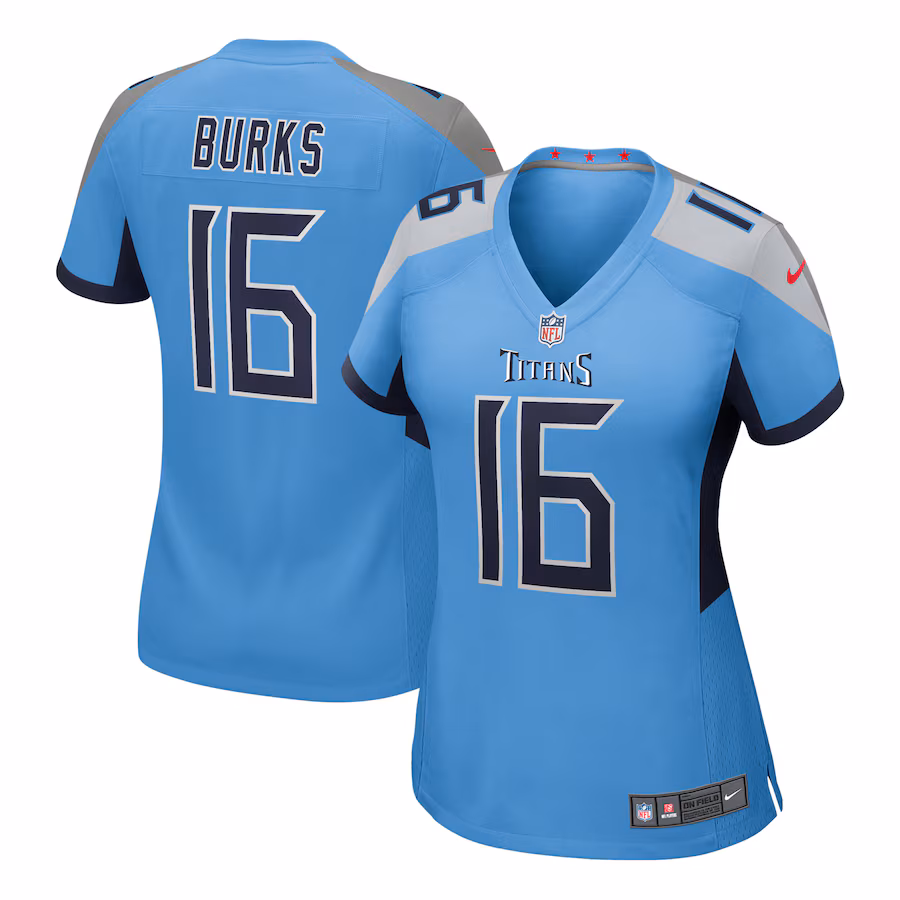 Women's Tennessee Titans Treylon Burks Nike Light Blue Team Game Jersey