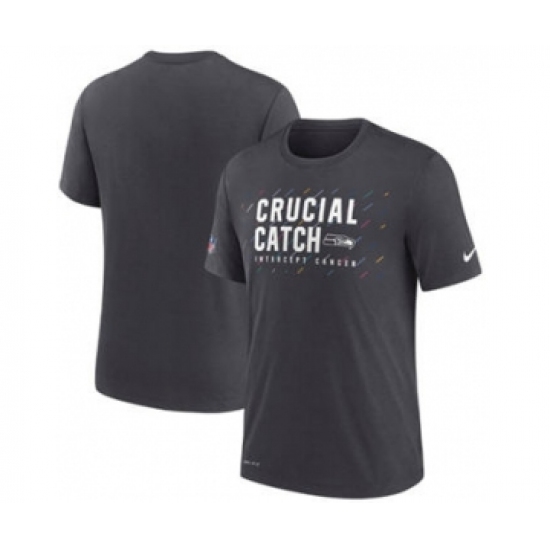 Men's Seattle Seahawks Charcoal 2021 Crucial Catch Performance T-Shirt