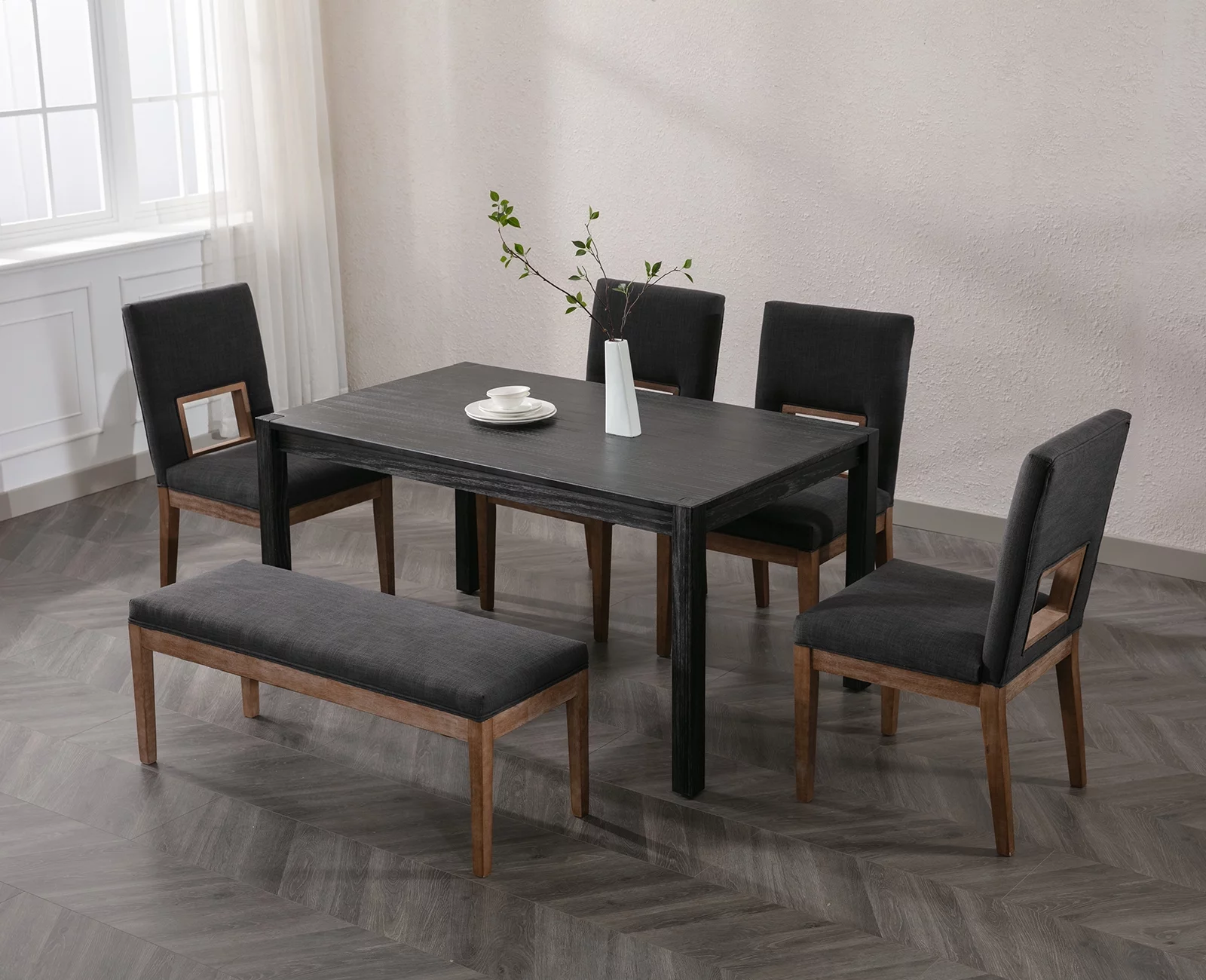 Guyou Solid Wood Dining Table, 59