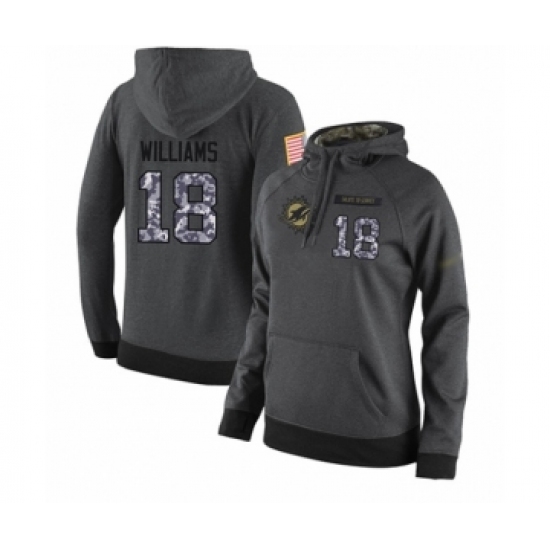 Football Women's Miami Dolphins #18 Preston Williams Stitched Black Anthracite Salute to Service Player Performance Hoodie