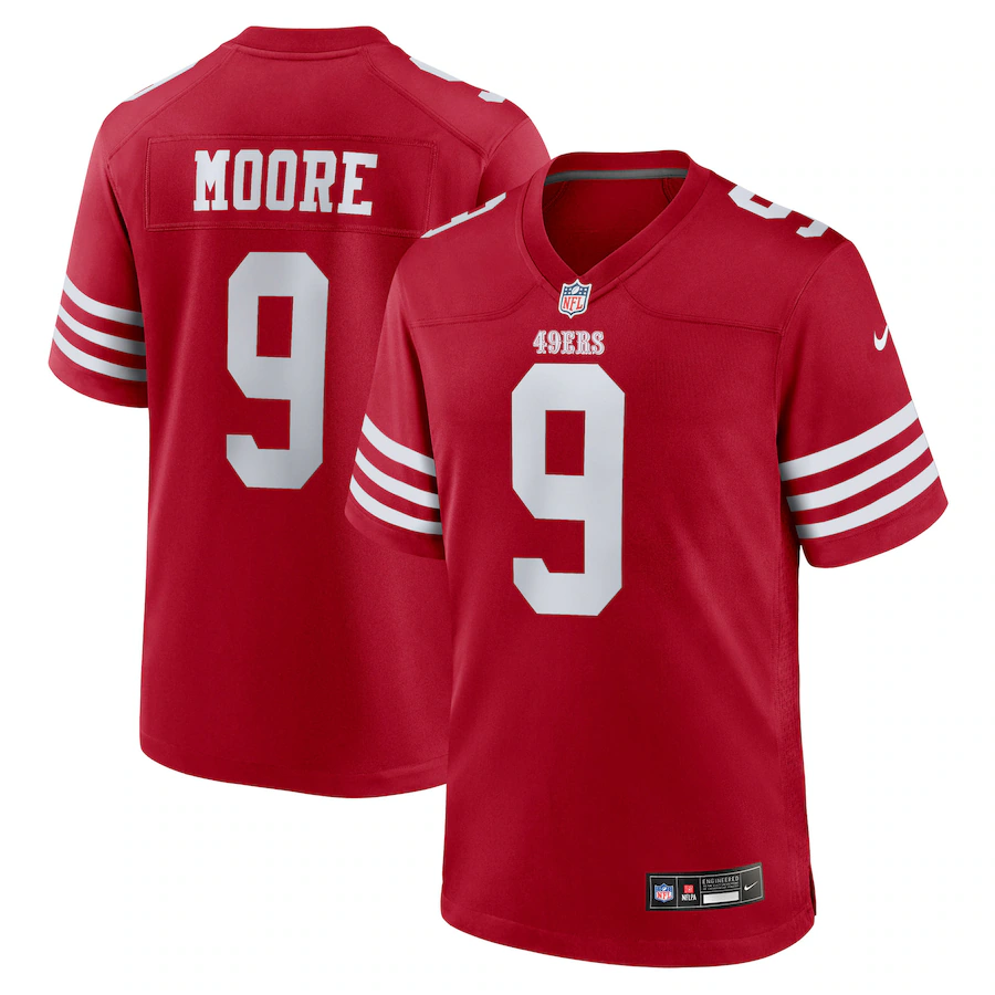 Men's San Francisco 49ers Skyy Moore Nike Scarlet Team Game Jersey