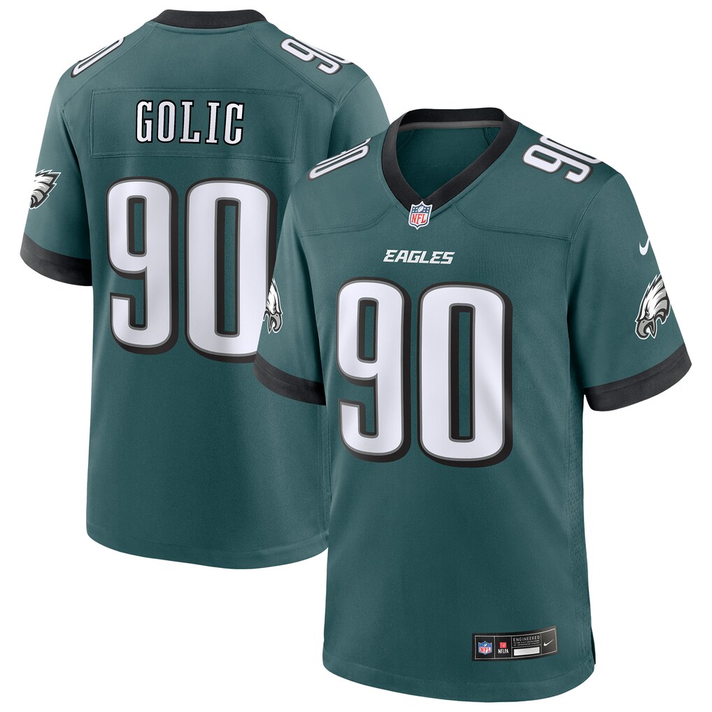 Men's Philadelphia Eagles Mike Golic Nike Midnight Green Team Retired Player Game Jersey