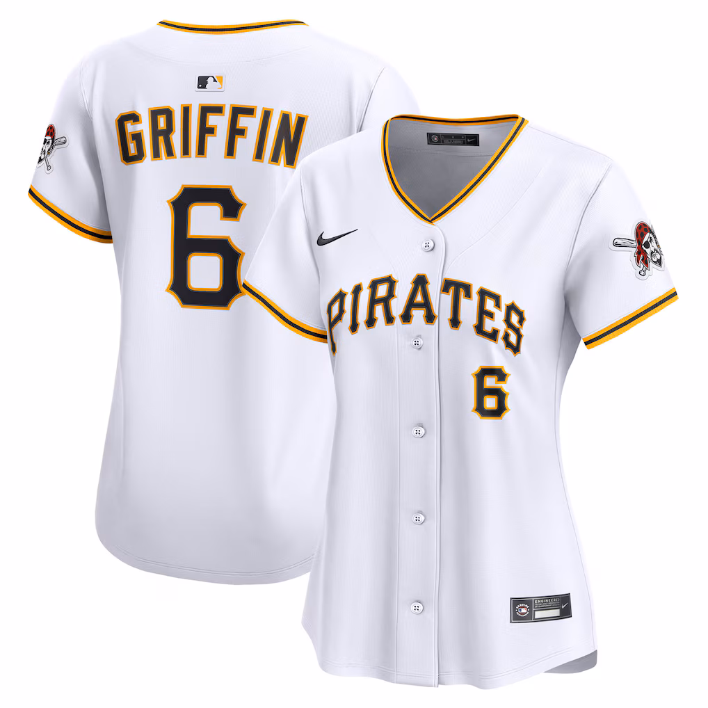 Women's Pittsburgh Pirates Konnor Griffin Nike White Home Limited Jersey