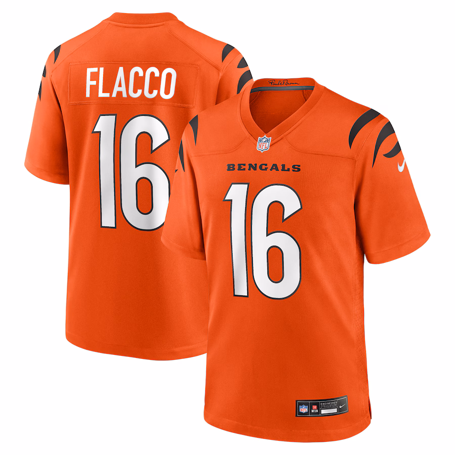 Men's Cincinnati Bengals Joe Flacco Nike Orange Alternate Game Jersey