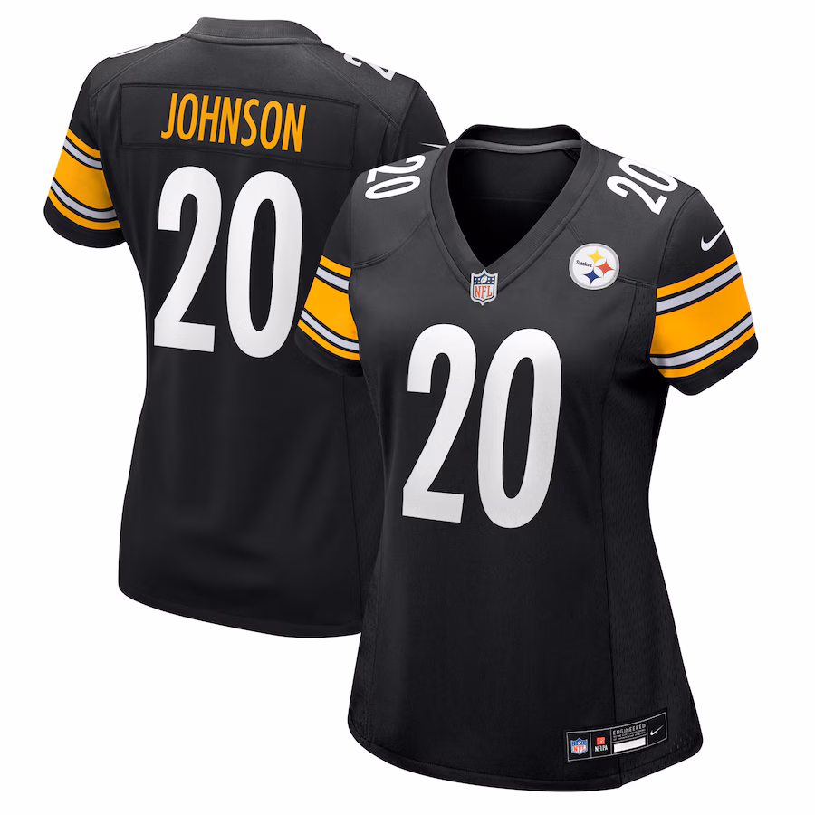 Women's Pittsburgh Steelers Kaleb Johnson Nike Black Team Game Jersey