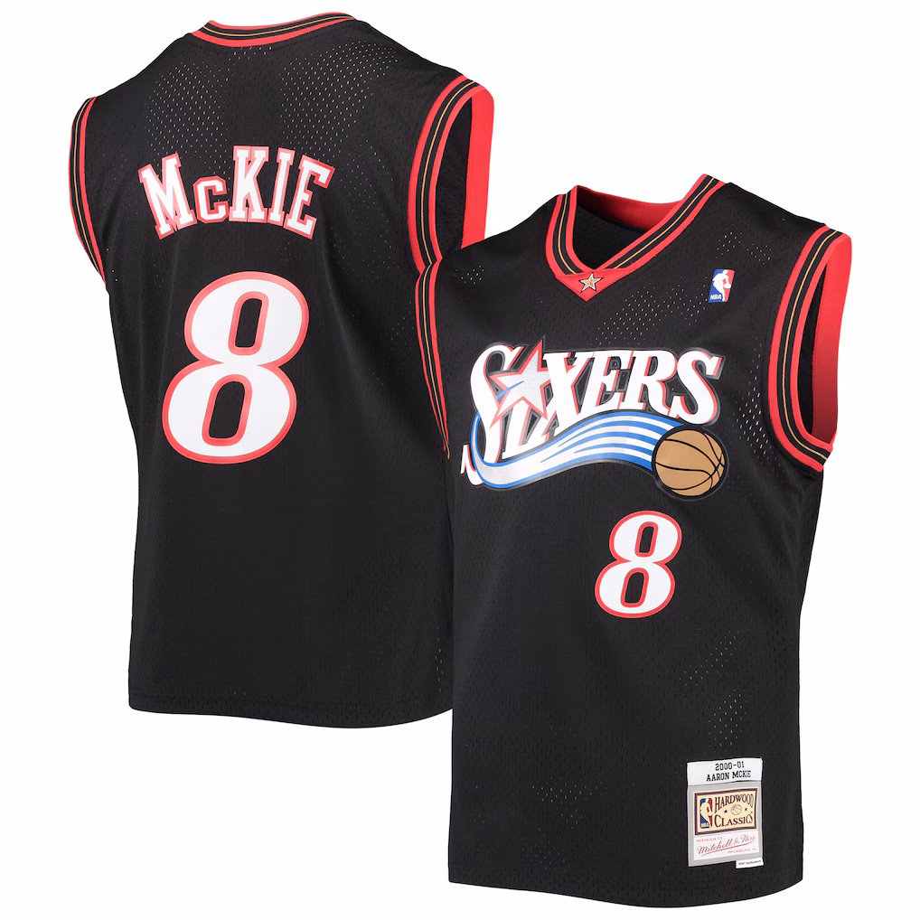 Men's Philadelphia 76ers Aaron McKie Mitchell & Ness Black Hardwood Classics Swingman Jersey