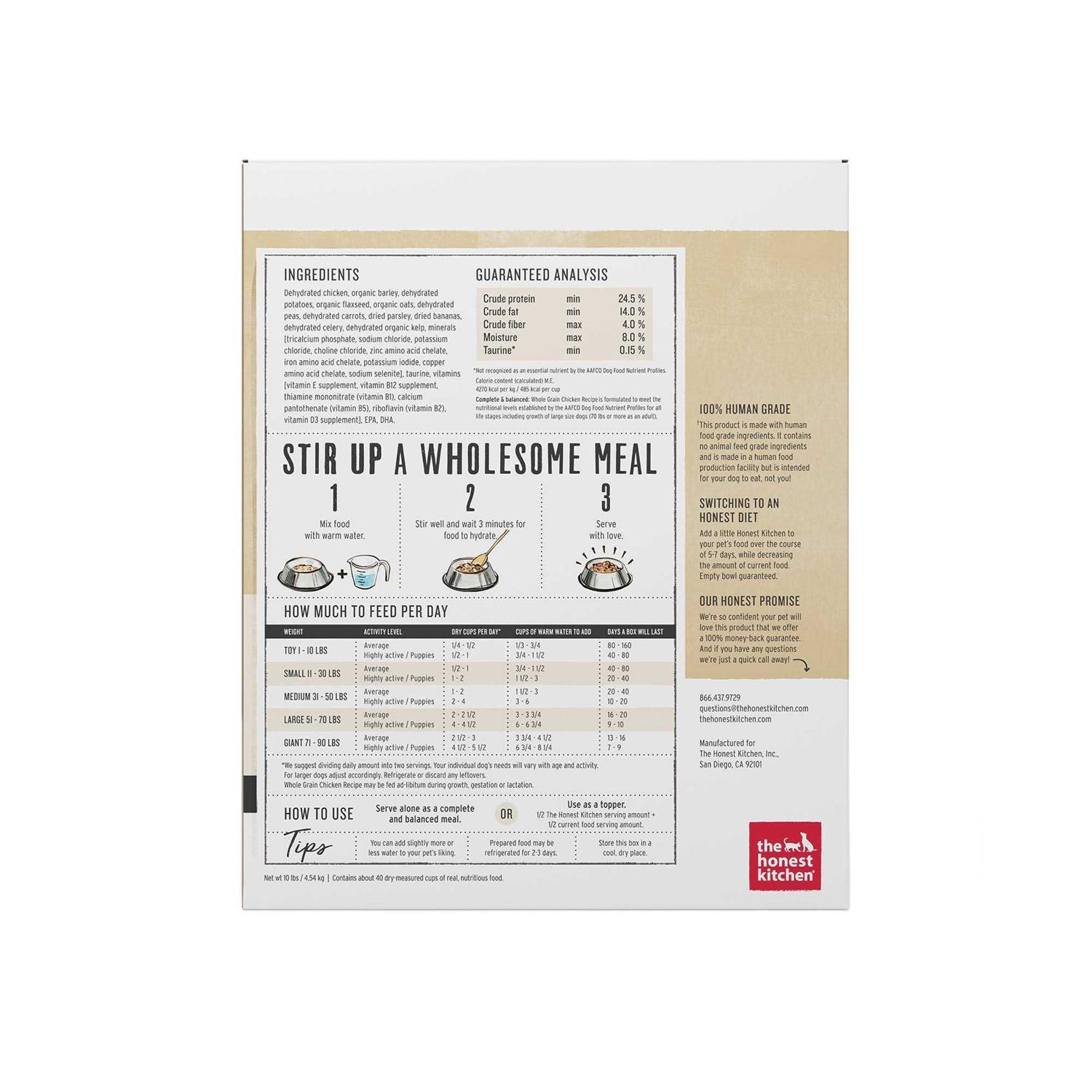 The Honest Kitchen Dehydrated Whole Grain Chicken Dog Food