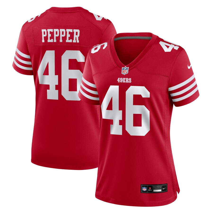 Women's San Francisco 49ers Taybor Pepper Nike Scarlet Team Game Jersey