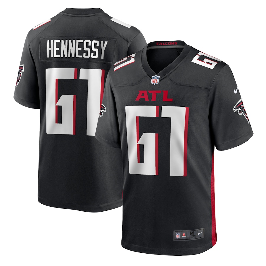 Men's Atlanta Falcons Matt Hennessy Nike Black Team Game Jersey