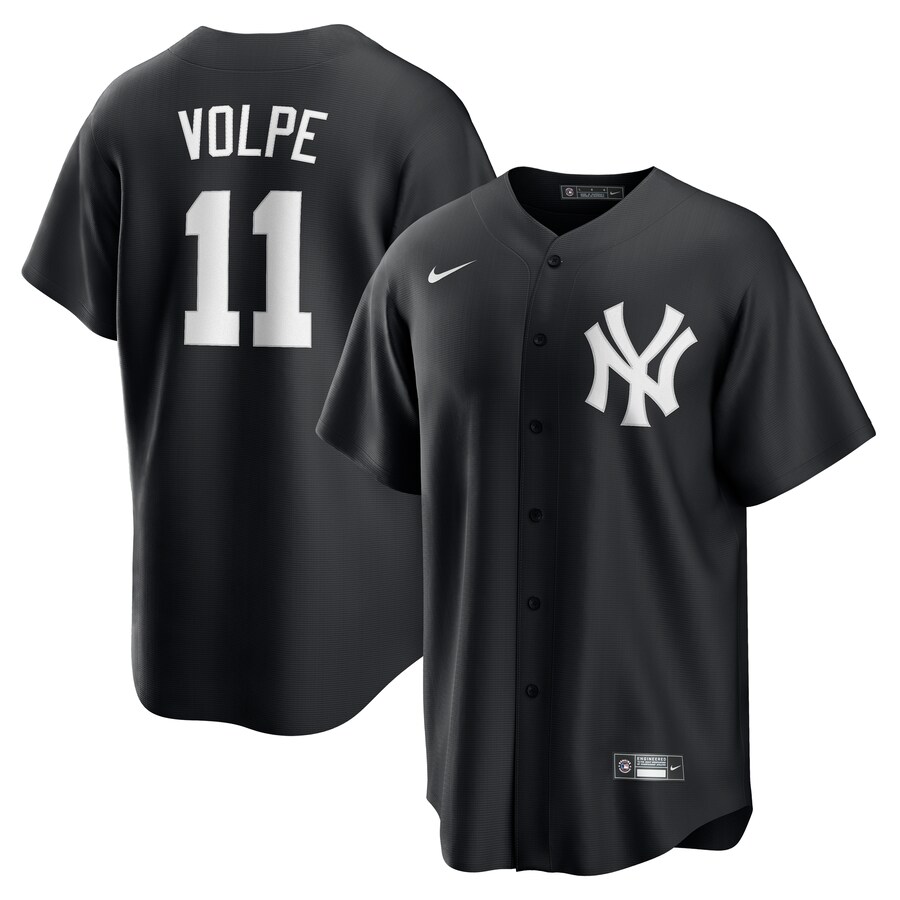 Men's New York Yankees Anthony Volpe Nike Black Lights Out Replica Player Jersey