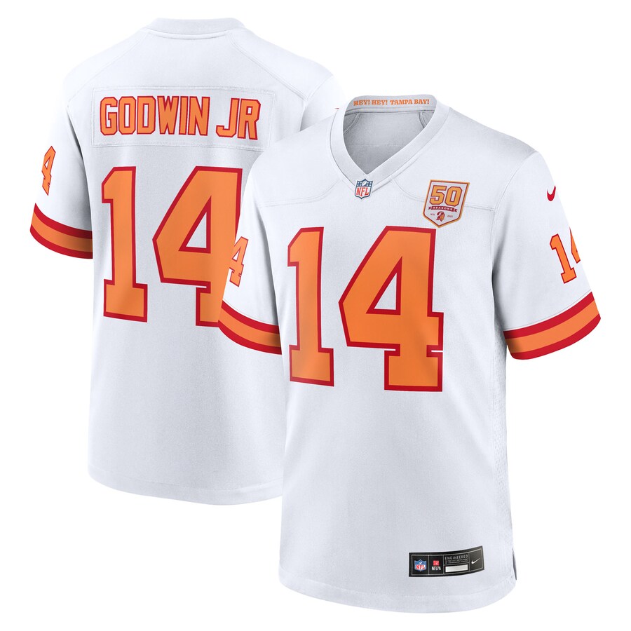 Men's '76 Tampa Bay Buccaneers Chris Godwin Jr. Nike White 50th Season Game Jersey