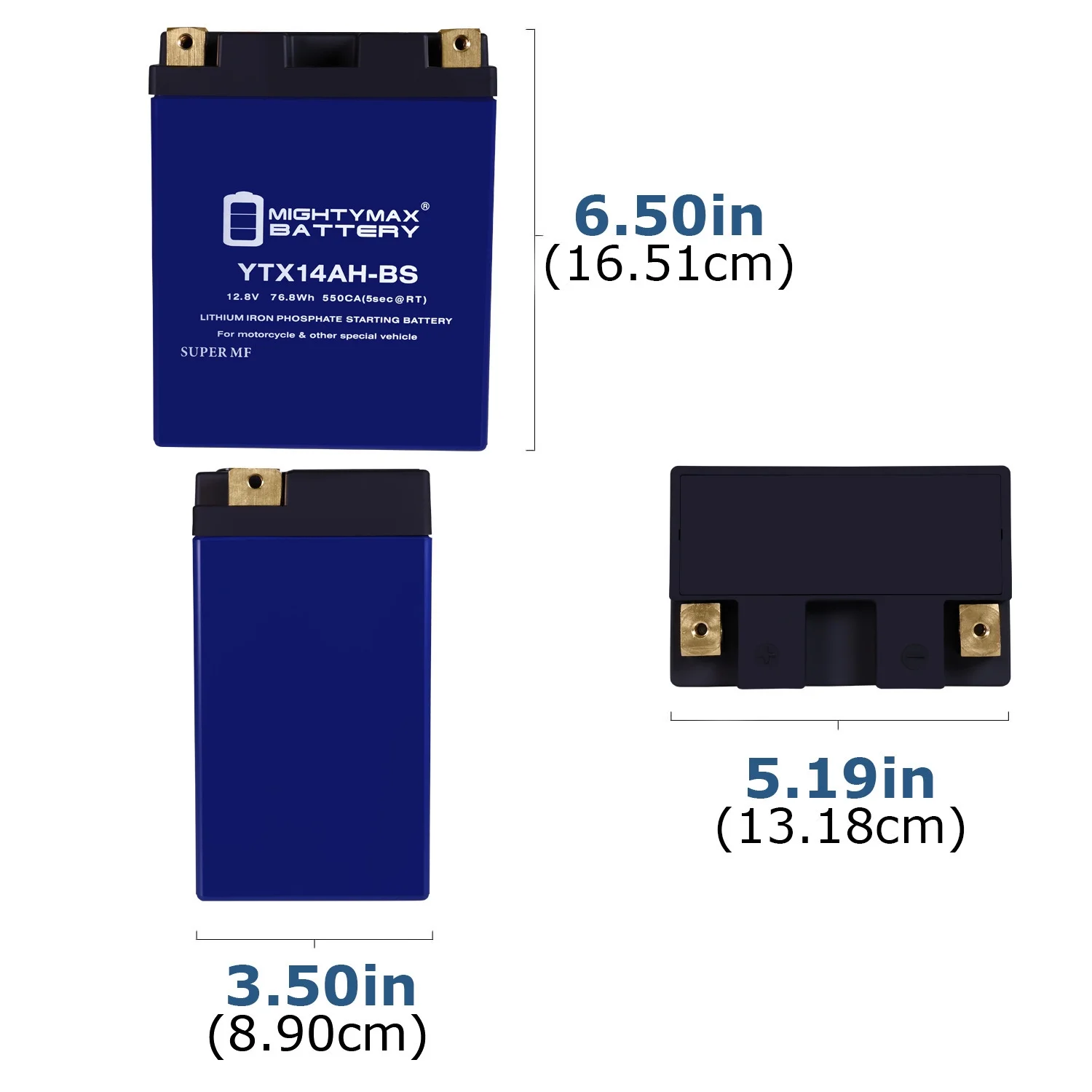 YTX14AH-BS Lithium Replacement Battery compatible with YTX14AH-BSLIFEPO4156