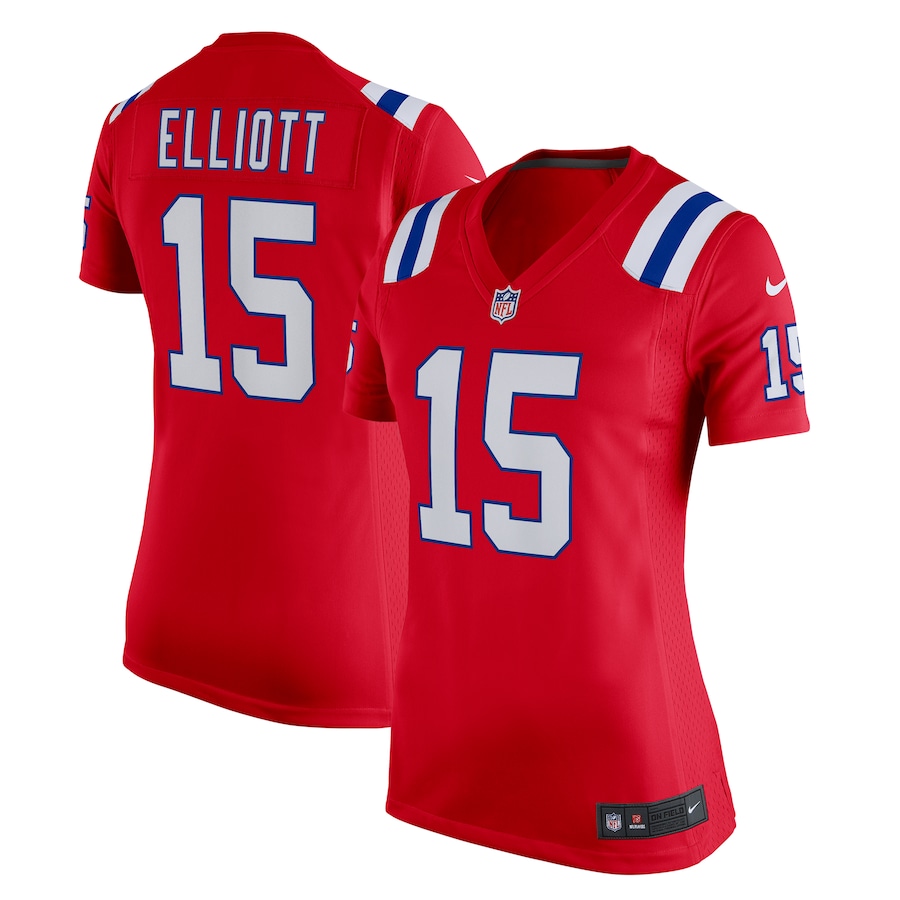 Women's New England Patriots Ezekiel Elliott Nike Red Game Player Jersey Team Game Jersey