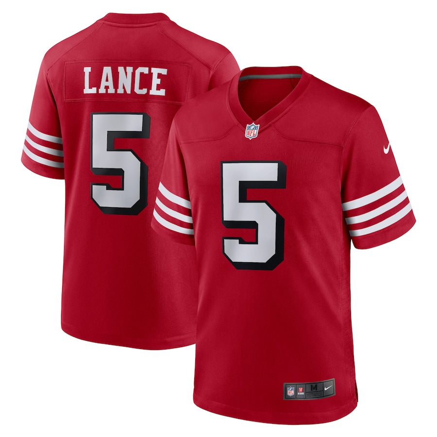 Men's San Francisco 49ers Trey Lance Nike Red Alternate Game Jersey