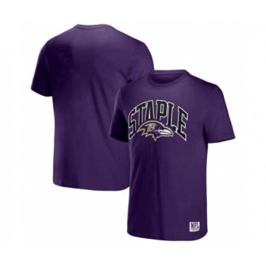 Men's Baltimore Ravens x Staple Purple Logo Lockup T-Shirt