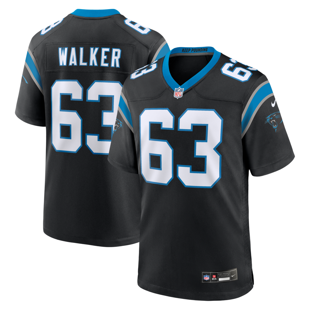 Men's Carolina Panthers Rasheed Walker Nike Black Team Game Jersey