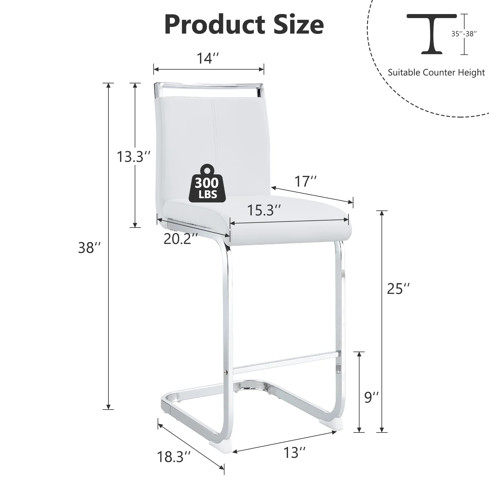 Lecut Bar Stools Set of 4,Counter Height Bar Stools with Back and Footrest,Modern Leather Counter Stools,Armless Dining Chairs for kitchen island,Pub,Bar,White - Curated Treasures Market