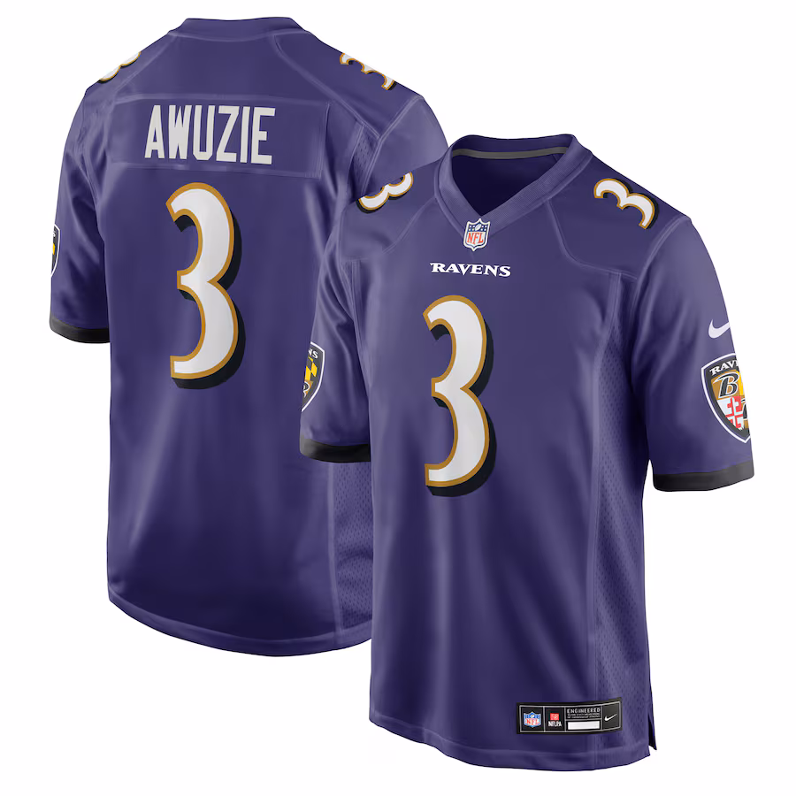 Men's Baltimore Ravens Chidobe Awuzie Nike Purple Team Game Jersey