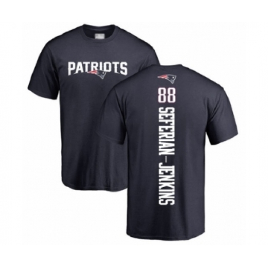 Football New England Patriots #88 Austin Seferian-Jenkins Navy Blue Backer T-Shirt