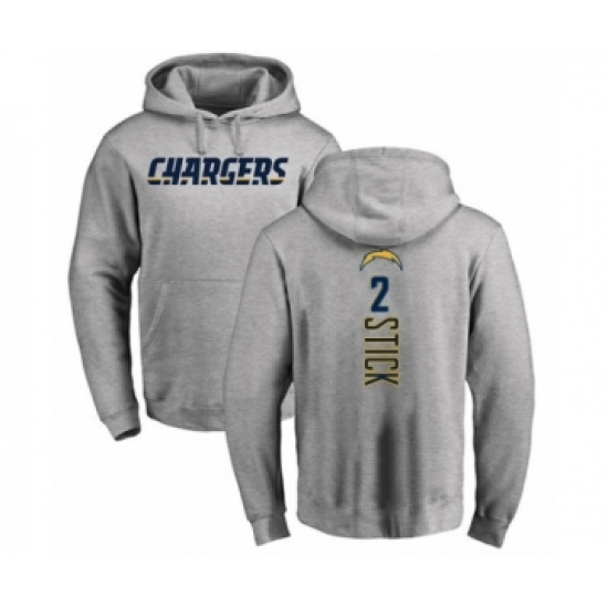 Football Los Angeles Chargers #2 Easton Stick Ash Backer Pullover Hoodie
