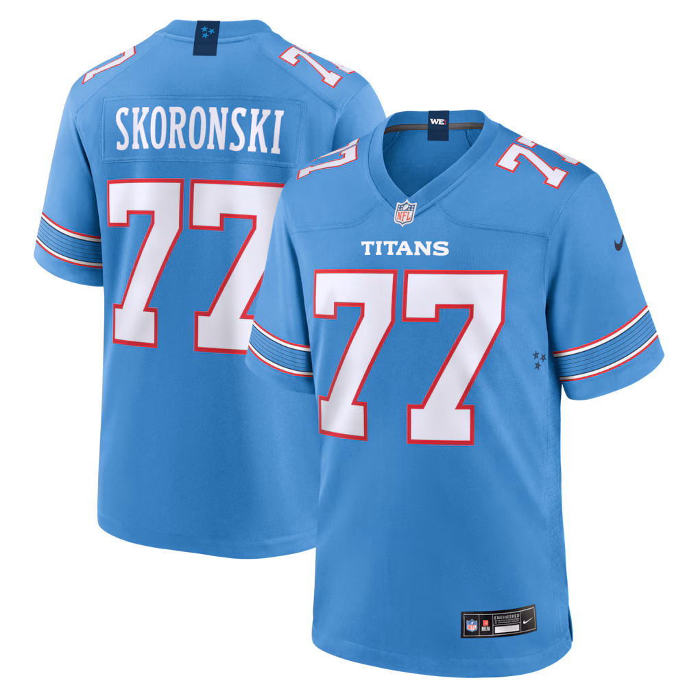Men's Tennessee Titans Peter Skoronski Nike Light Blue Game Jersey