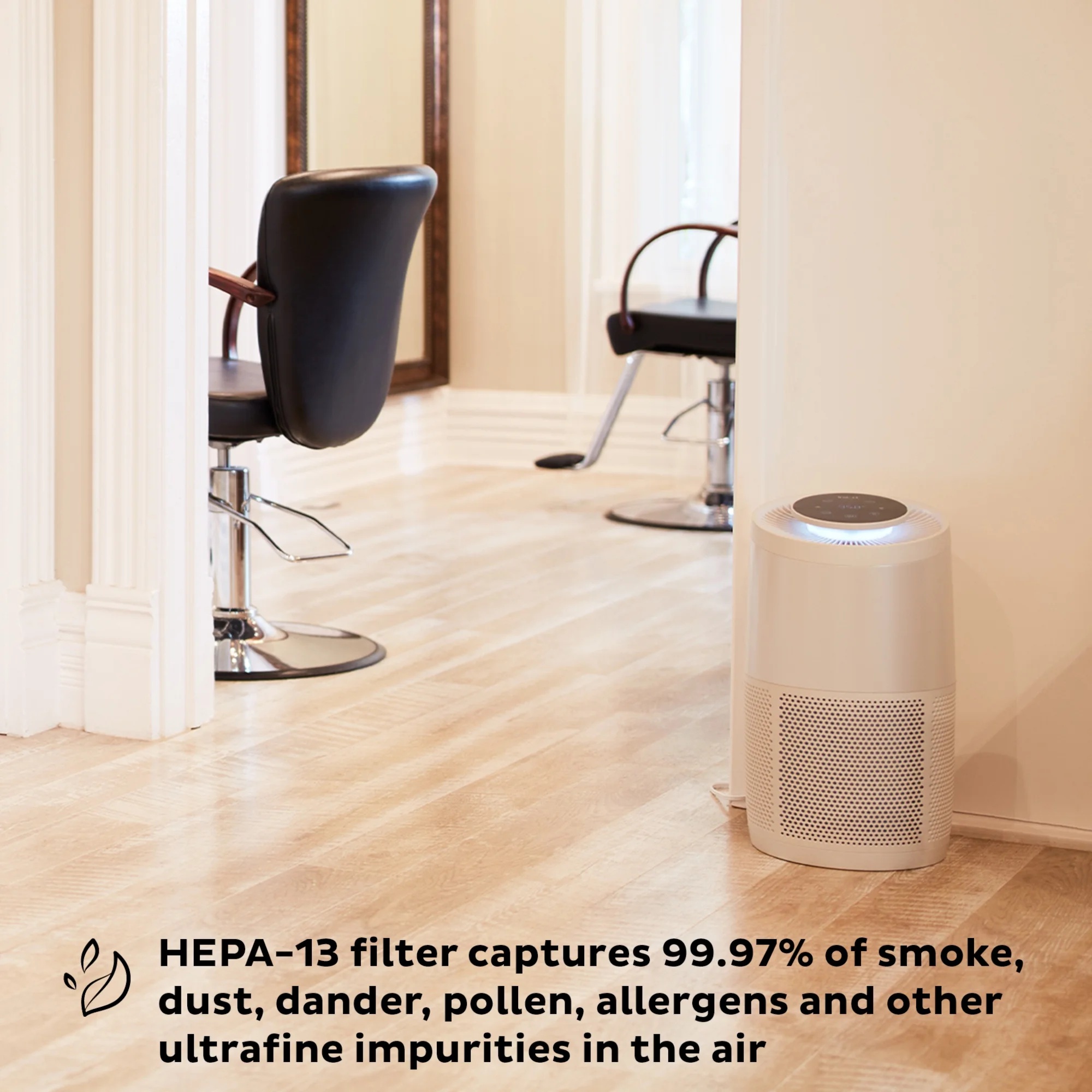 Instant HEPA Air Purifier with Multiple Quiet Fan Speeds, Clean Air Coverage up to 1140 sqft, Removes 99% of Dust, Smoke, Odors, Pollen & Pet Hair, Pearl