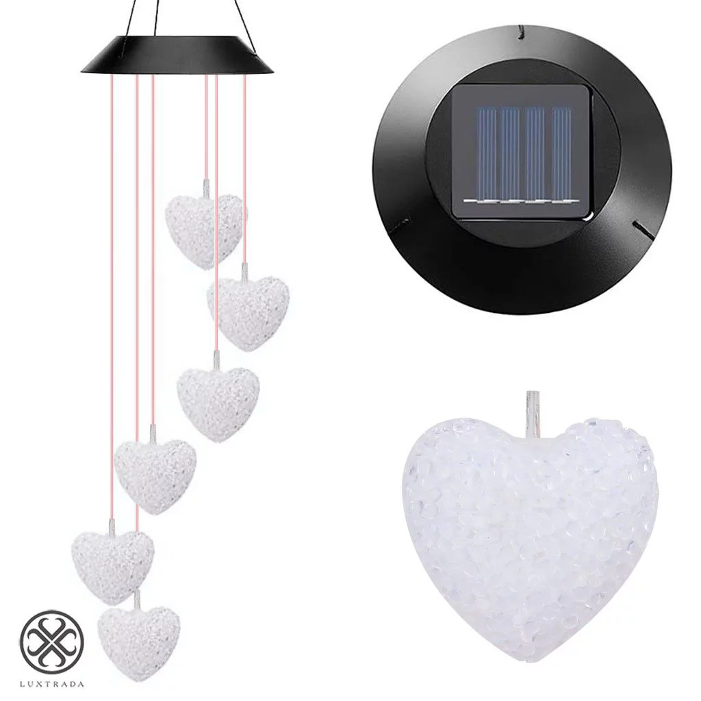 Luxtrada Solar Wind Chime Color Changing Solar Mobile Light Crystal Ball LED Wind Chime Solar Powered Wind Mobile Waterproof Outdoor Decor Romantic Wind Bell Light - Curated Treasures Market