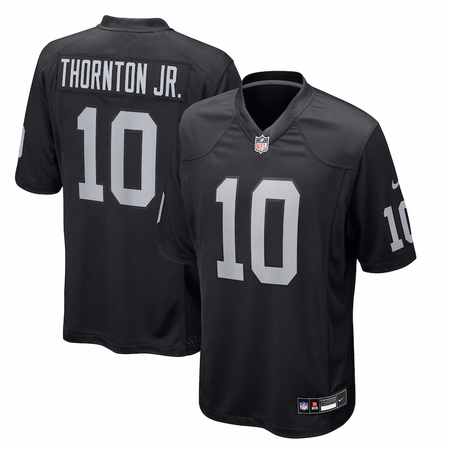 Men's Las Vegas Raiders Dont'e Thornton Jr. Nike Black Team Game Jersey