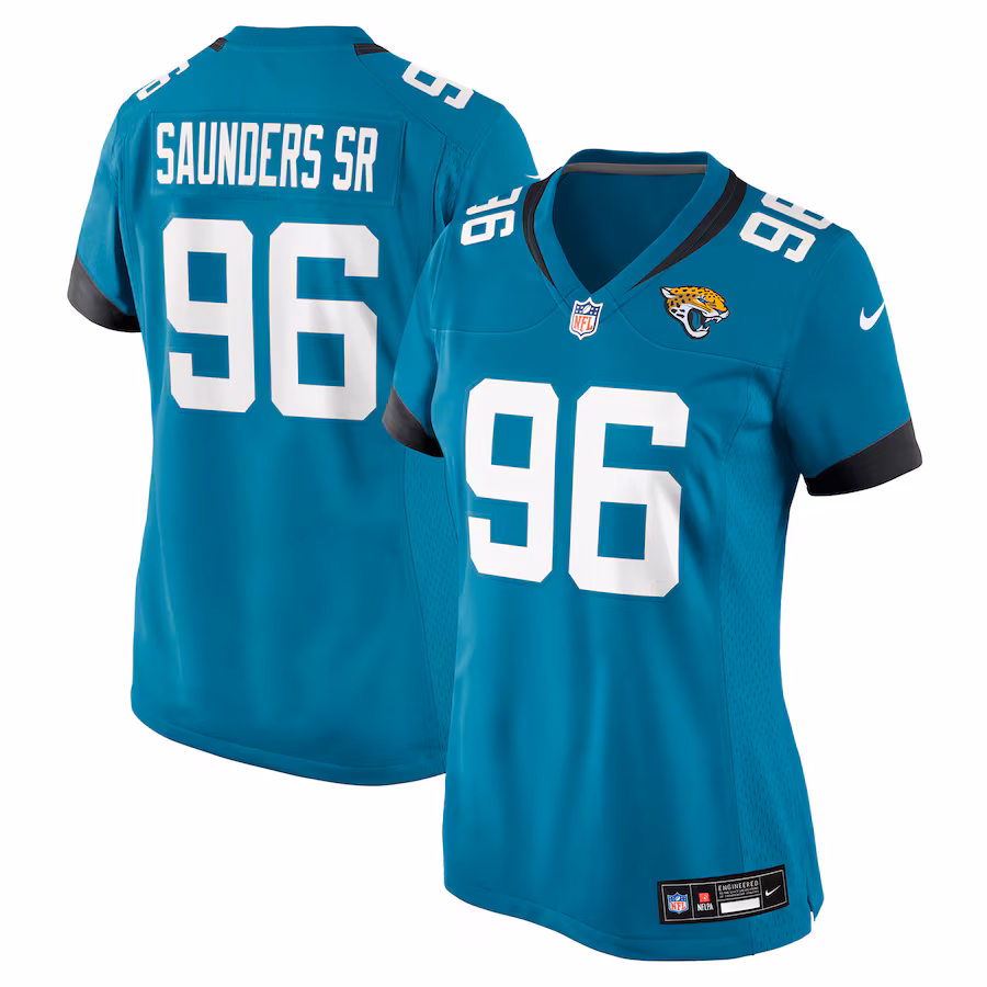 Women's Jacksonville Jaguars Khalen Saunders Nike Teal Team Game Jersey