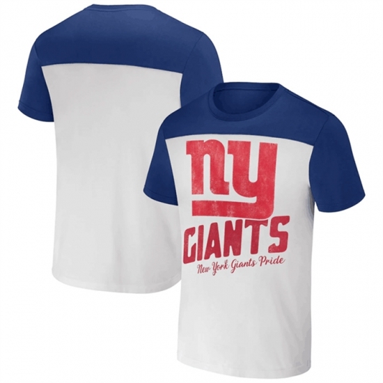 Men's New York Giants Cream Royal X Darius Rucker Collection Colorblocked T Shirt