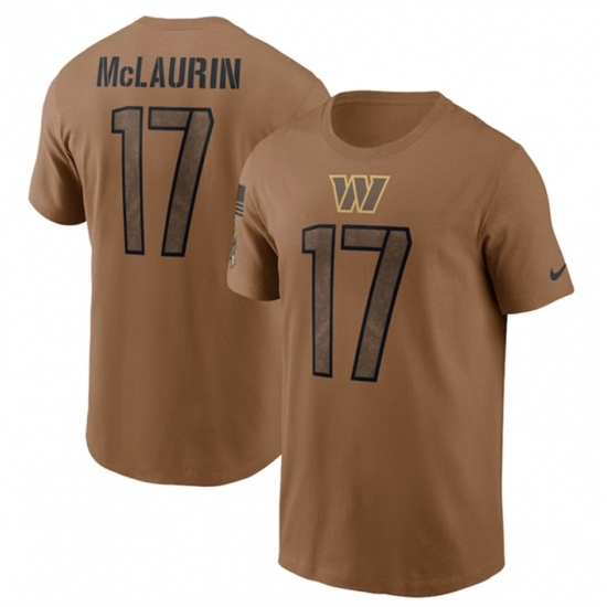 Men's Washington Commanders #17 Terry McLaurin 2023 Brown Salute To Service T Shirt