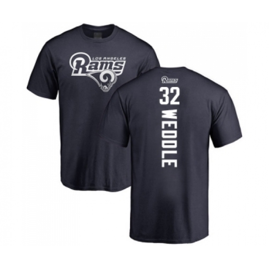 Football Los Angeles Rams #32 Eric Weddle Navy Blue Backer T-Shirt