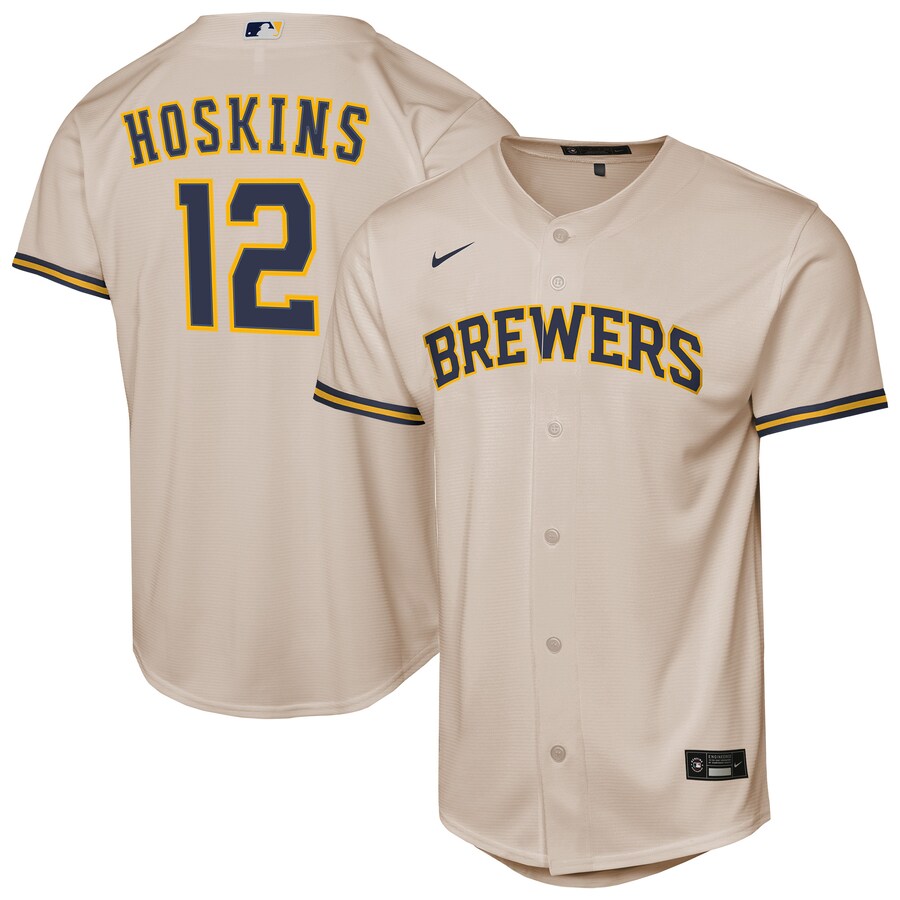 Youth Milwaukee Brewers Rhys Hoskins Nike Cream Home Replica Player Jersey