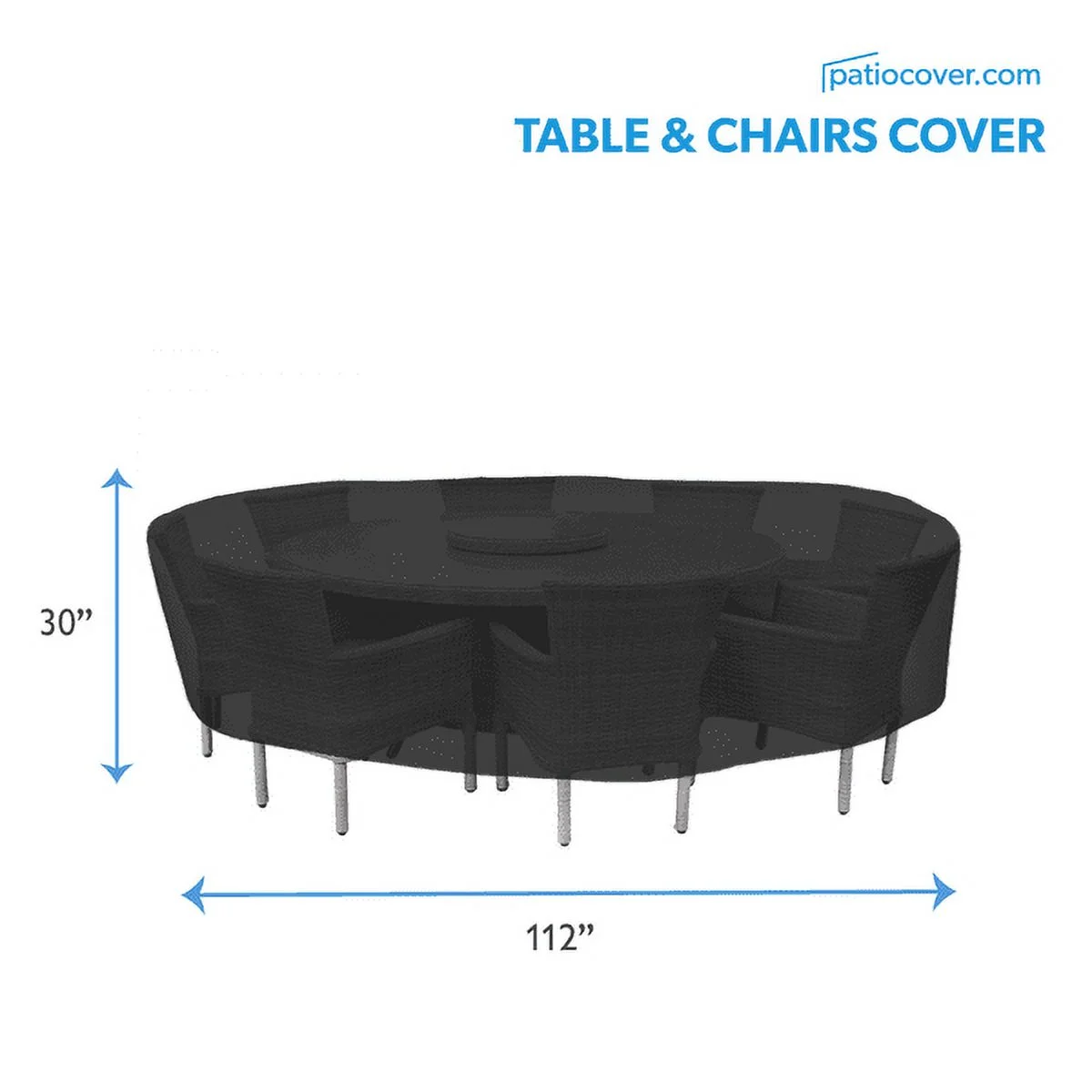 Patio Extra Large Waterproof Round Table & Chair Cover - Outdoor Patio Table Chair Combo Washable - Heavy Duty Furniture 112 Inch Combo Cover - Curated Treasures Market