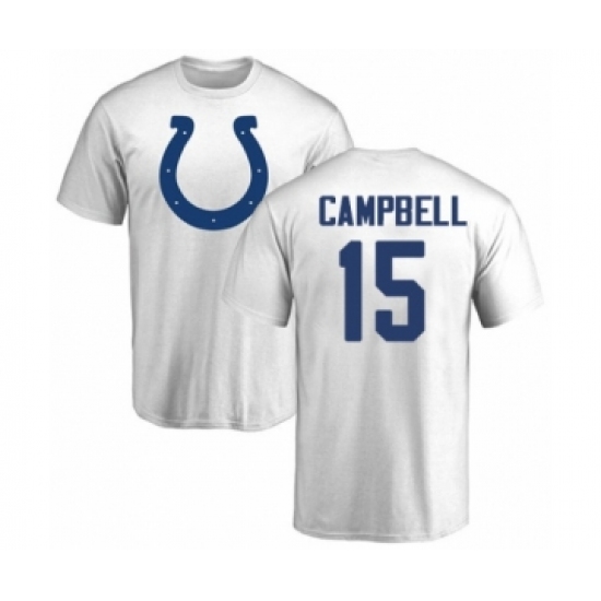 Football Indianapolis Colts #15 Parris Campbell White Name & Number Logo T-Shirt
