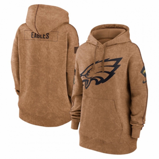 Women's Philadelphia Eagles Nike Brown 2023 Salute to Service Pullover Hoodie