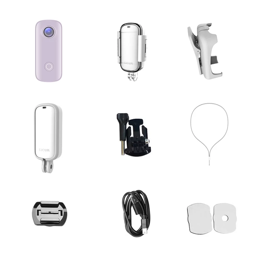 SJCAM C100+ Action Camera 4K 30fps Video Digital Camera 30M Waterproof Magnetic Body Built-in Rechrageable Battery WiFi Connection APP Sharing with Waterproof Case Back Clip Lanyard - Curated Treasures Market