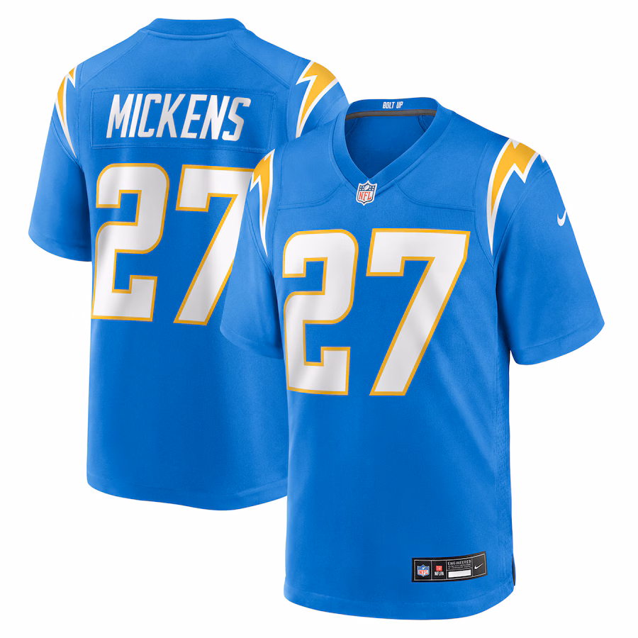 Men's Los Angeles Chargers R.J. Mickens Nike Powder Blue Team Game Jersey