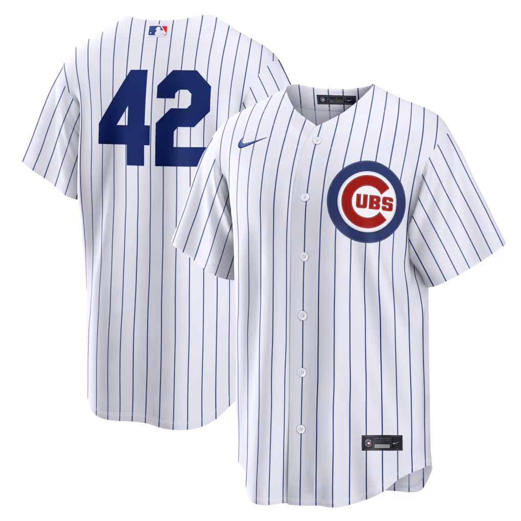 Men's Chicago Cubs Nike White Home 2026 Jackie Robinson Day Replica Jersey
