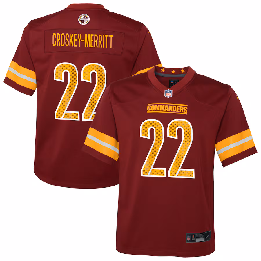 Youth Washington Commanders Jacory Croskey-Merritt Nike Burgundy Team Game Jersey