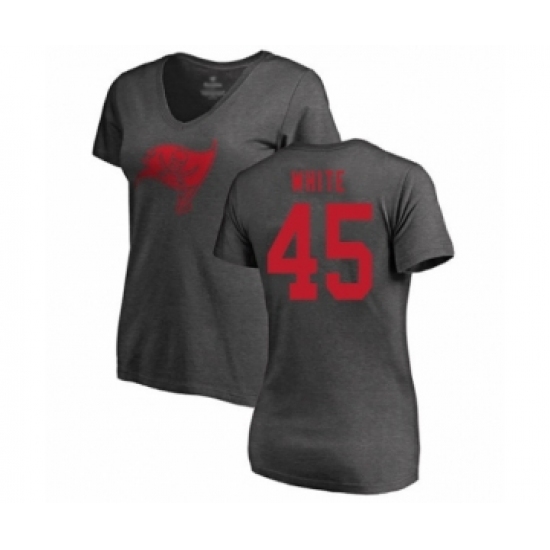 Football Women's Tampa Bay Buccaneers #45 Devin White Ash One Color T-Shirt