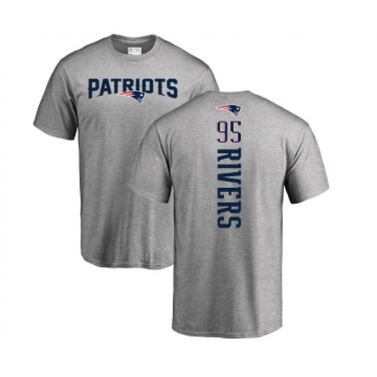 Football New England Patriots #95 Derek Rivers Ash Backer T-Shirt