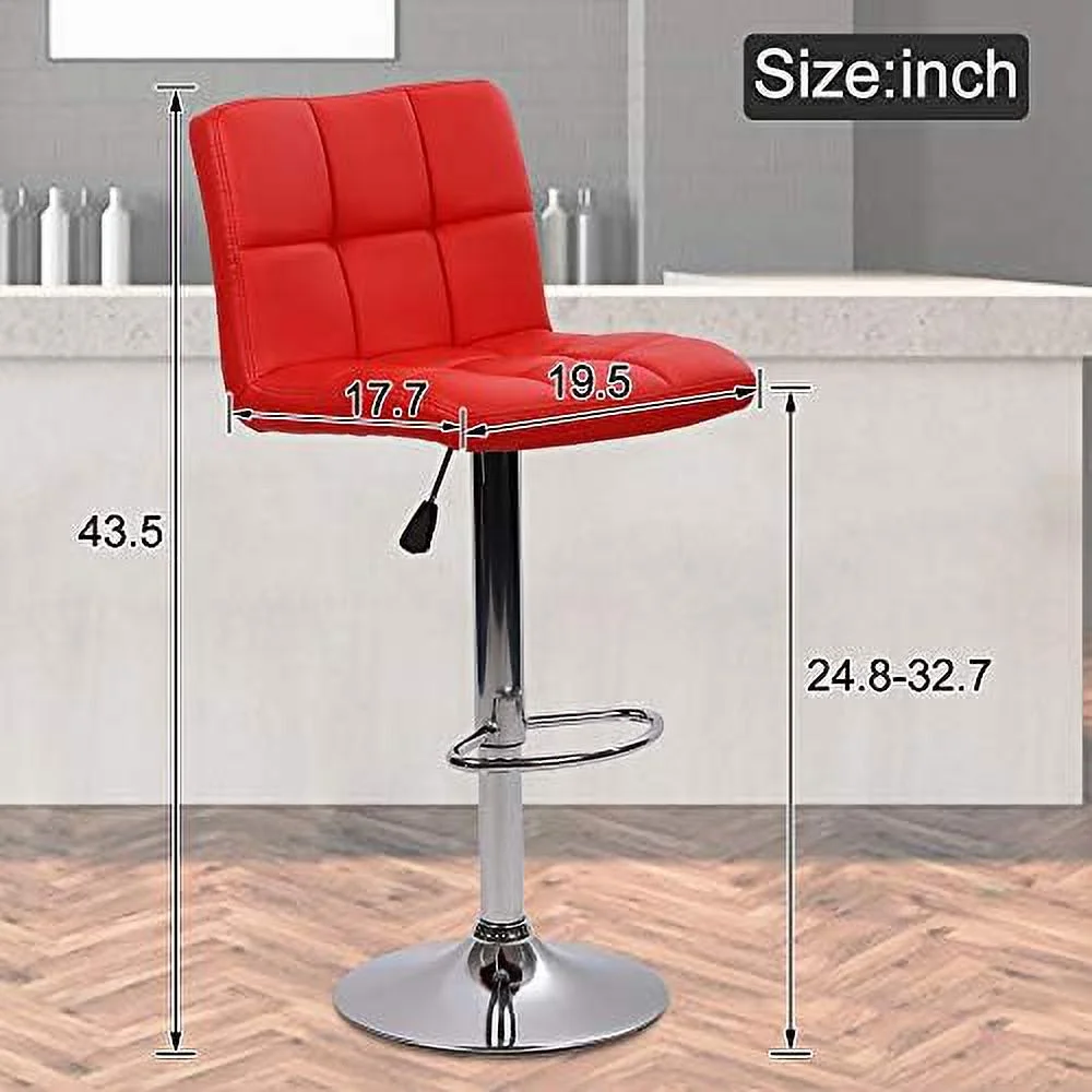 HYHBIBOOM Stools  Swivel Height Adjustable Counter Stools with Back  PU Leather Modern Tall Kitchen Dining Chair for Living Room Pub Coffee  White - Curated Treasures Market