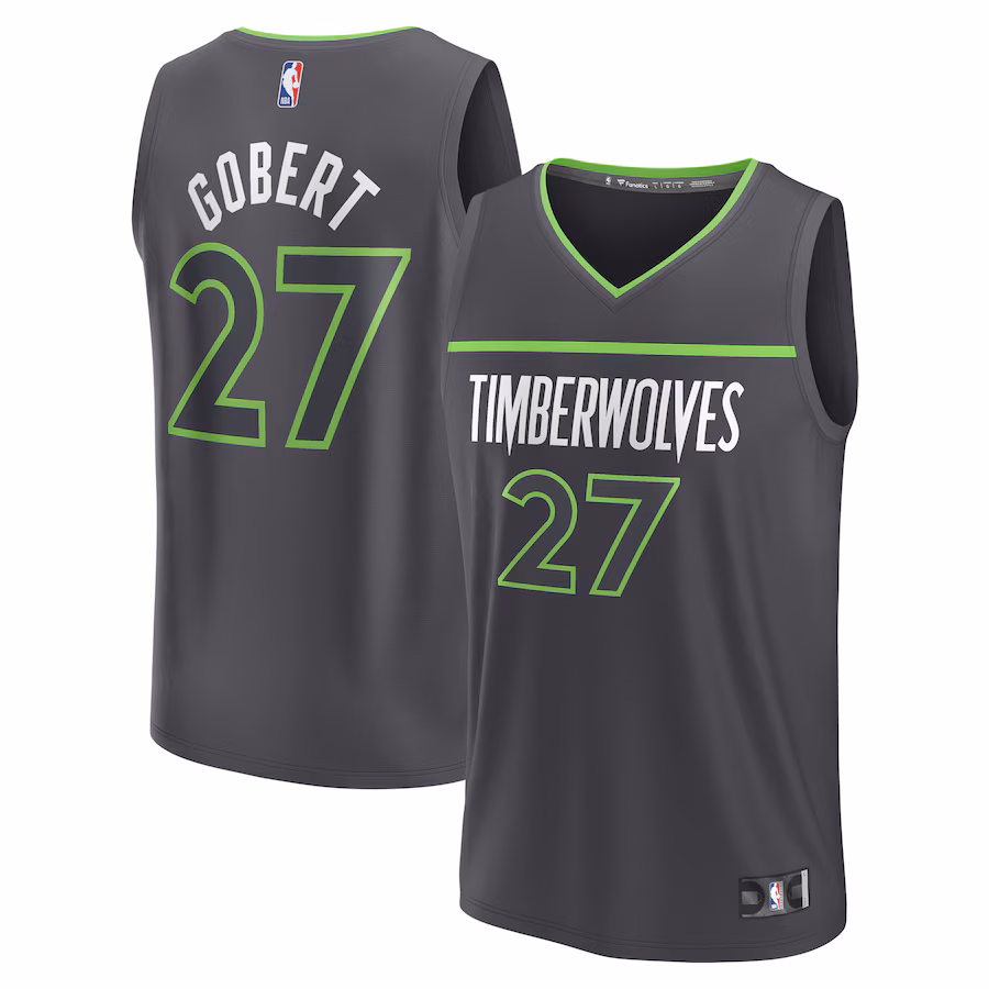 Youth Minnesota Timberwolves Rudy Gobert Fanatics Black Fast Break Replica Player Jersey - Statement Edition